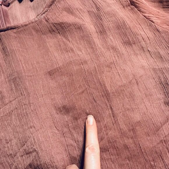 Stellah dusty pink/rose layered semi-sheer exaggerated ruffle bell sleeve blouse - Picture 11 of 12